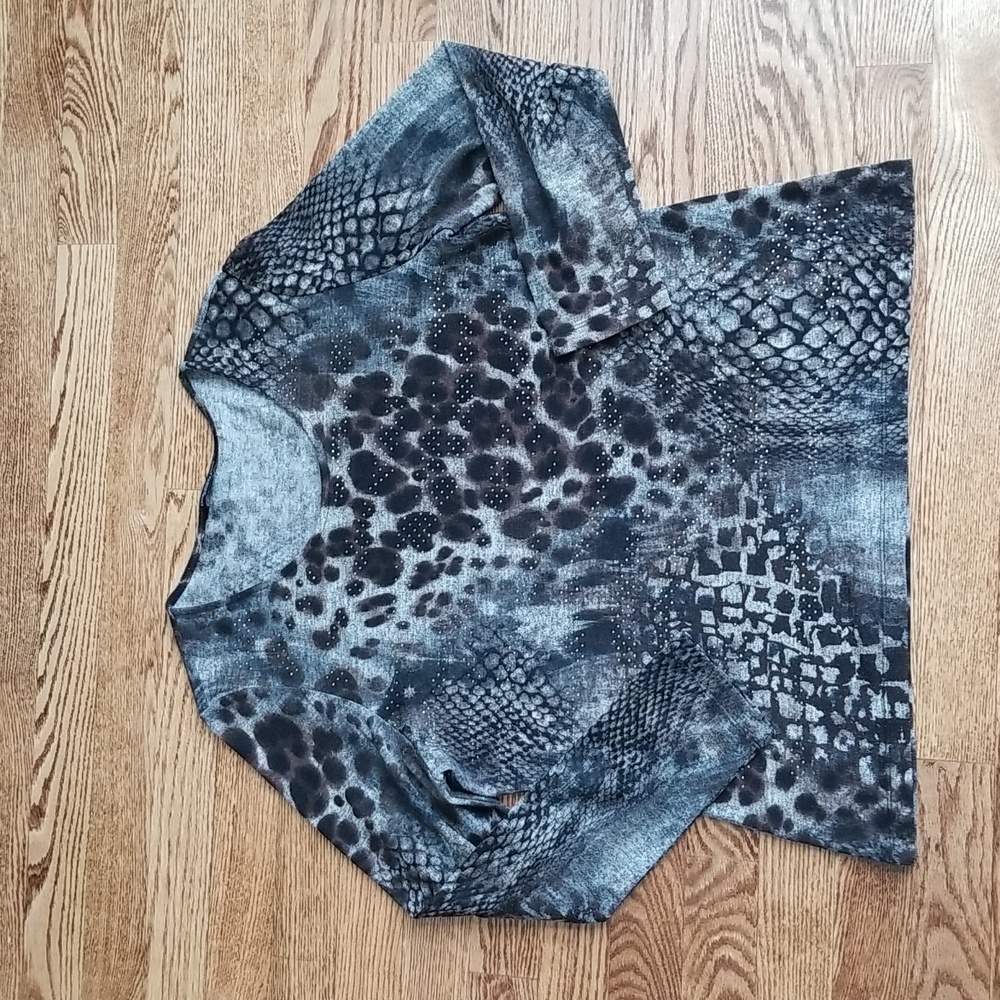 (L) Conrad C Proportion Petite Embellished Animal Patterned Comfy Casual